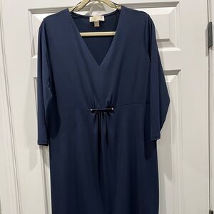 Michael Kors navy blue dress with simple detail.